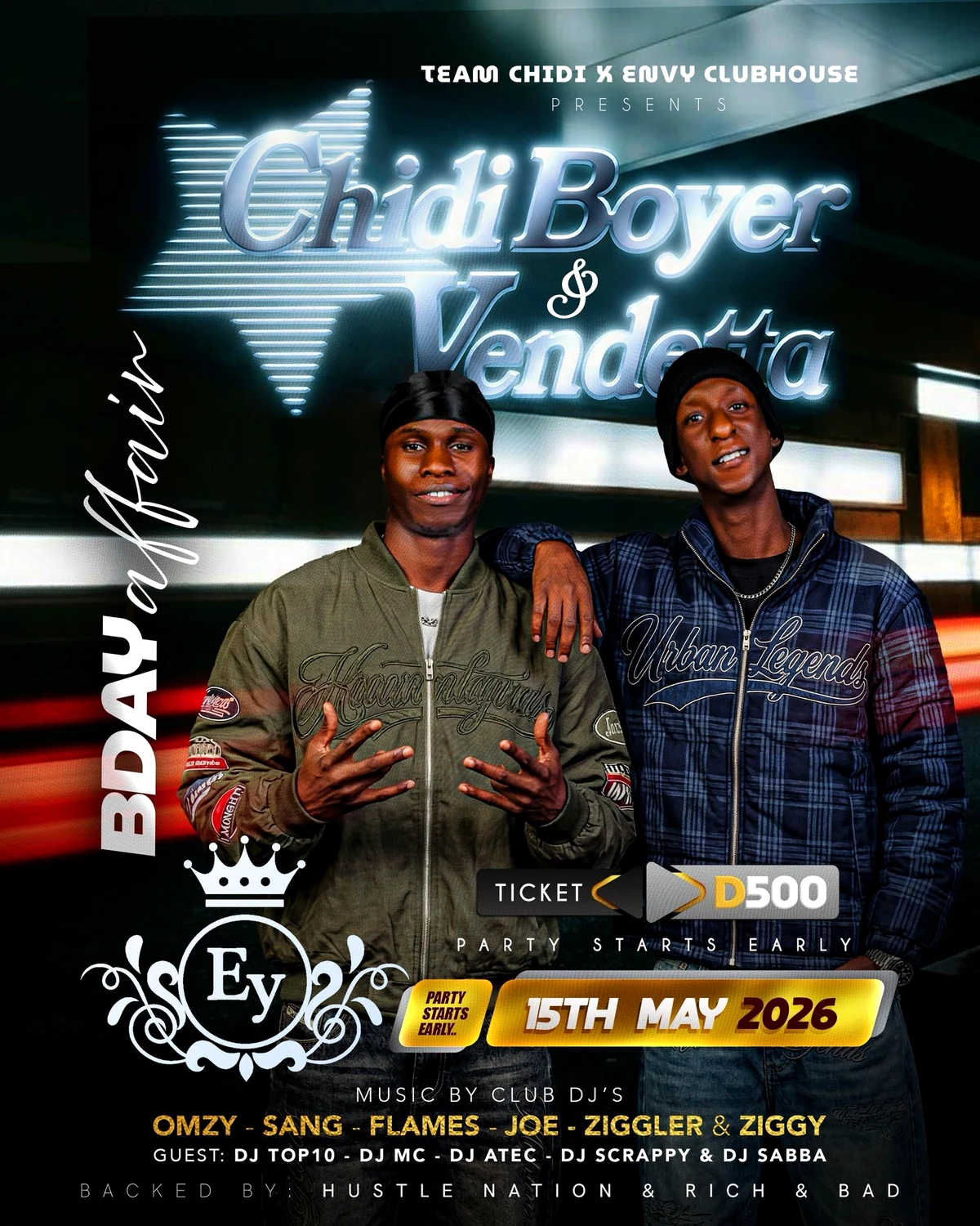 Chidi Boyer and Vendetta flyer